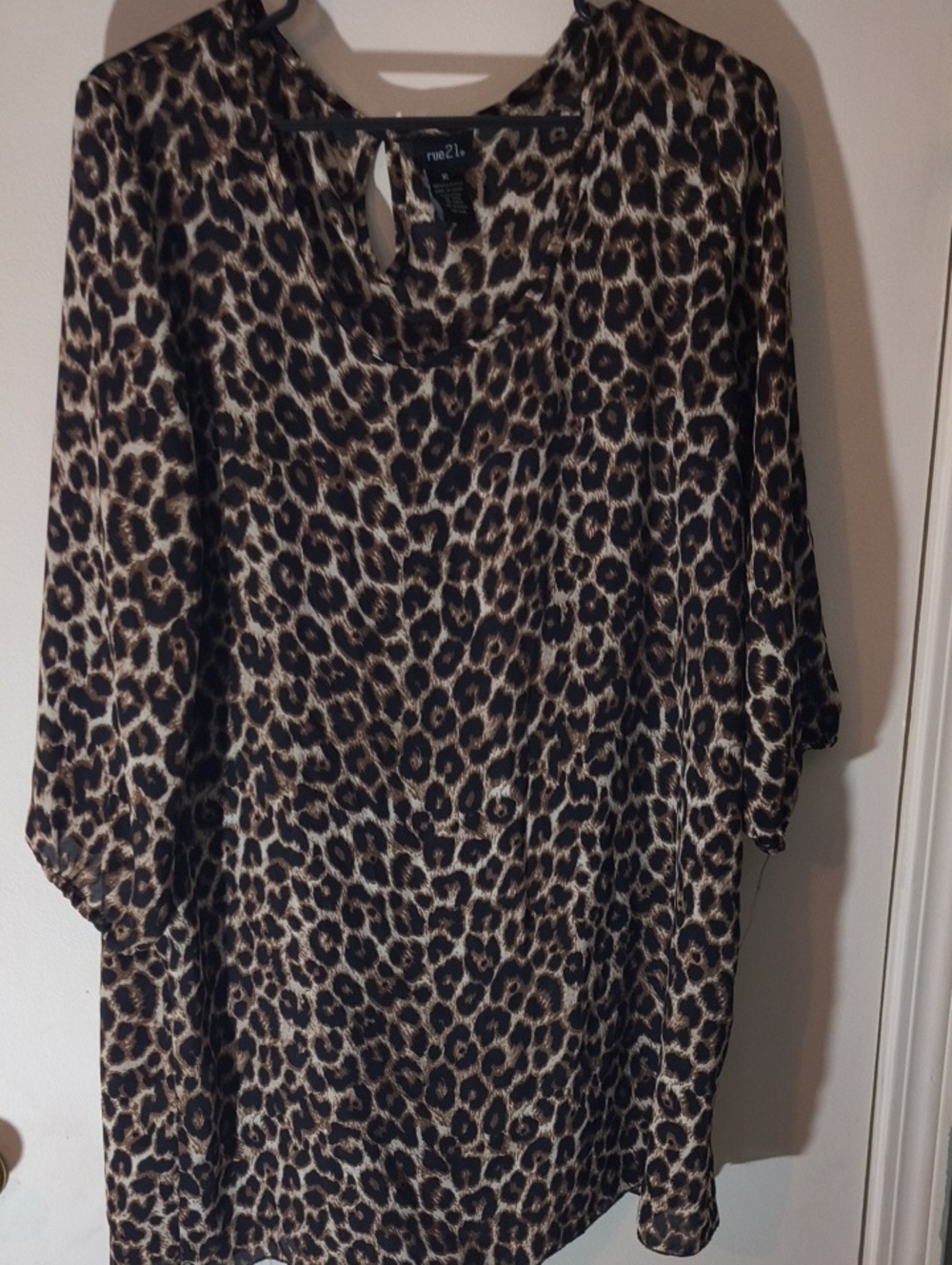Rue21 Leopard Print Blouse in Black and Brown